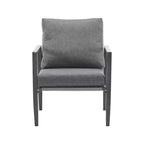 Poltrona da salotto 26W da esterno con comodi cuscini e design elegante a corda intrecciata, alluminio, grigio/argento e bianco-ModernLuxe
