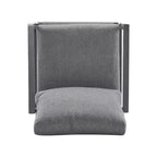 Poltrona da salotto 26W da esterno con comodi cuscini e design elegante a corda intrecciata, alluminio, grigio/argento e bianco-ModernLuxe