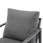 Poltrona da salotto 26W da esterno con comodi cuscini e design elegante a corda intrecciata, alluminio, grigio/argento e bianco-ModernLuxe