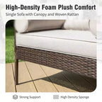Captiva Designs - Sdraio a uovo da esterno oversize in vimini e rattan marrone con cuscino, per patio, portico, giardino, balcone, interni