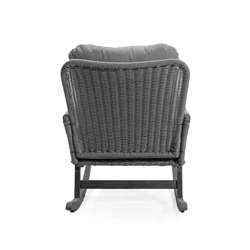 Christopher Knight Home Tamid Outdoor Modern Wood, Rattan and Metal Rocking Chair with Cushion