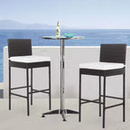 FDW Sedie da Bar da Esterno 2 Pezzi Sgabelli da Patio in Vimini da 30 con Poggiapiedi e Resistenti alle Intemperie, Marrone
