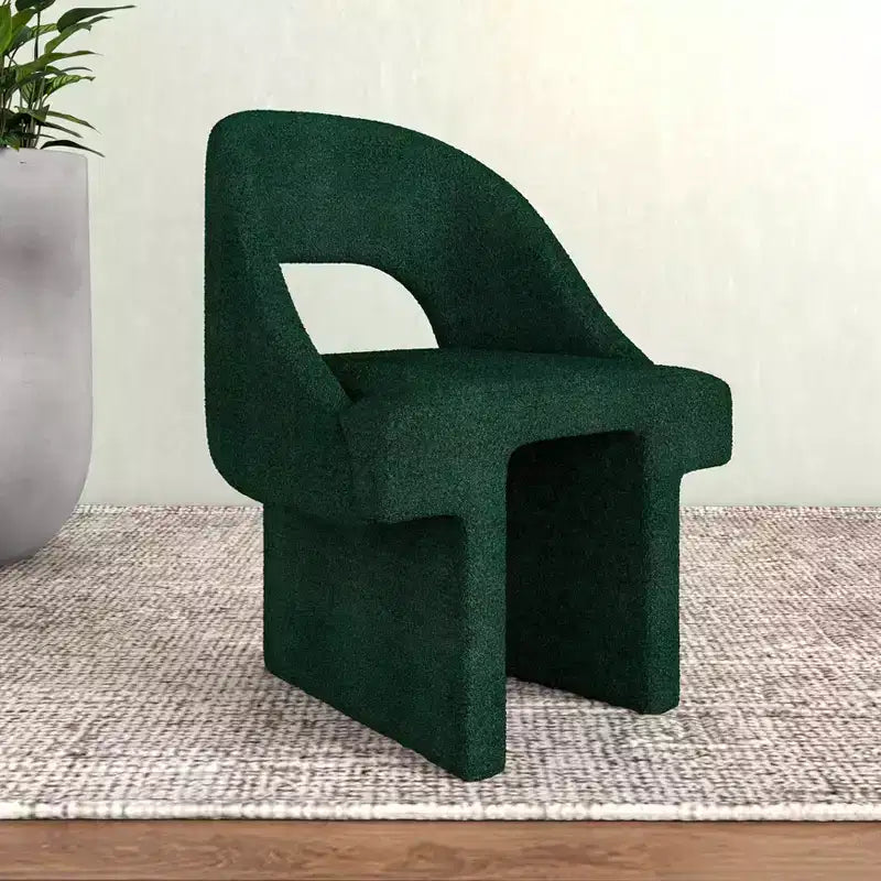 LeisureMod Quell Modern Side Boucle Accent Chair  Stylish Cozy Upholstered Seat with Curved Back, Perfect for Living Room, Bedroom, or Lounge