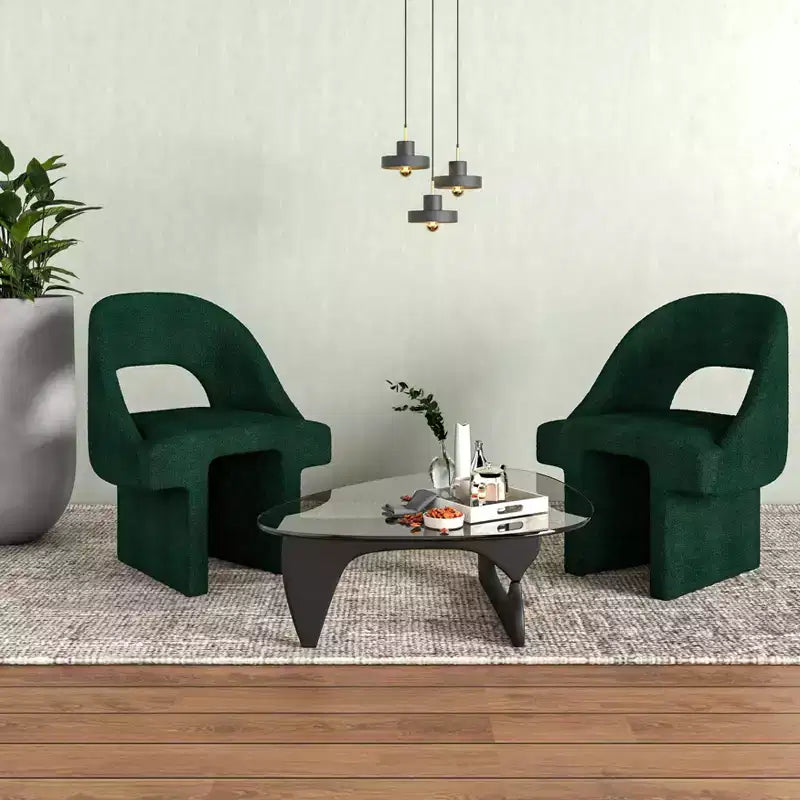 LeisureMod Quell Modern Side Boucle Accent Chair  Stylish Cozy Upholstered Seat with Curved Back, Perfect for Living Room, Bedroom, or Lounge