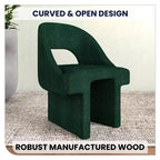 LeisureMod Quell Modern Side Boucle Accent Chair  Stylish Cozy Upholstered Seat with Curved Back, Perfect for Living Room, Bedroom, or Lounge
