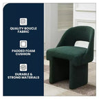 LeisureMod Quell Modern Side Boucle Accent Chair  Stylish Cozy Upholstered Seat with Curved Back, Perfect for Living Room, Bedroom, or Lounge