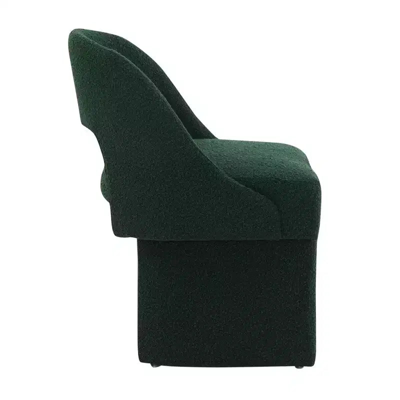 LeisureMod Quell Modern Side Boucle Accent Chair  Stylish Cozy Upholstered Seat with Curved Back, Perfect for Living Room, Bedroom, or Lounge