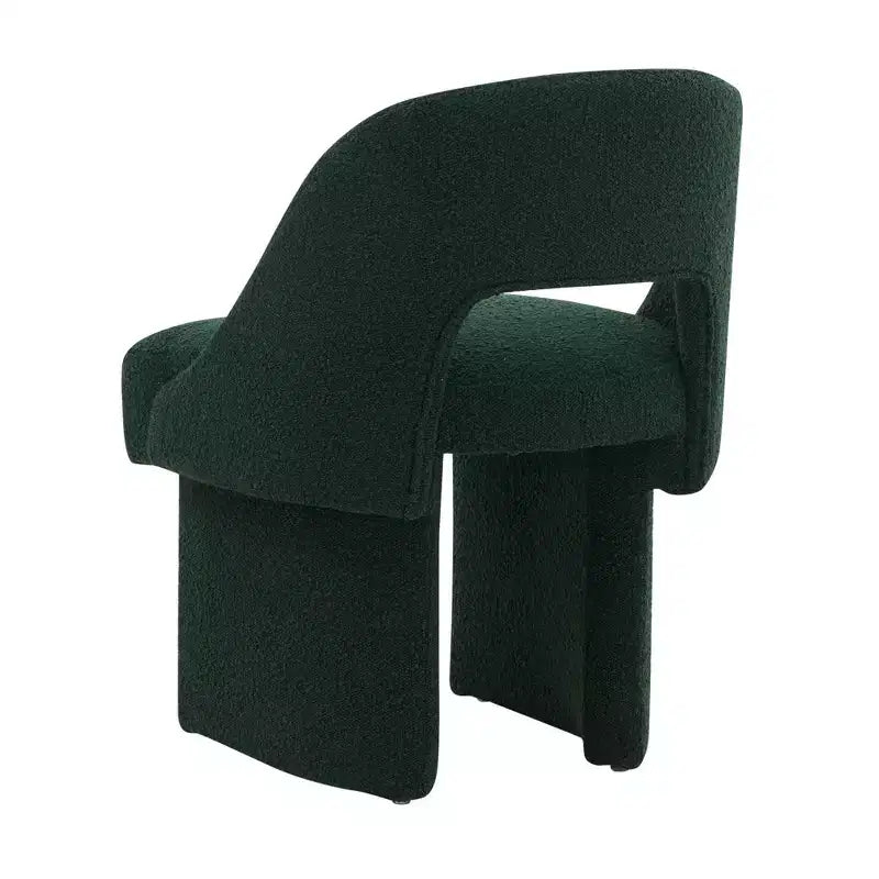 LeisureMod Quell Modern Side Boucle Accent Chair  Stylish Cozy Upholstered Seat with Curved Back, Perfect for Living Room, Bedroom, or Lounge