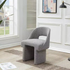 LeisureMod Quell Modern Side Boucle Accent Chair  Stylish Cozy Upholstered Seat with Curved Back, Perfect for Living Room, Bedroom, or Lounge