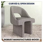 LeisureMod Quell Modern Side Boucle Accent Chair  Stylish Cozy Upholstered Seat with Curved Back, Perfect for Living Room, Bedroom, or Lounge