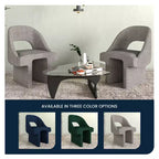 LeisureMod Quell Modern Side Boucle Accent Chair  Stylish Cozy Upholstered Seat with Curved Back, Perfect for Living Room, Bedroom, or Lounge