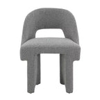 LeisureMod Quell Modern Side Boucle Accent Chair  Stylish Cozy Upholstered Seat with Curved Back, Perfect for Living Room, Bedroom, or Lounge