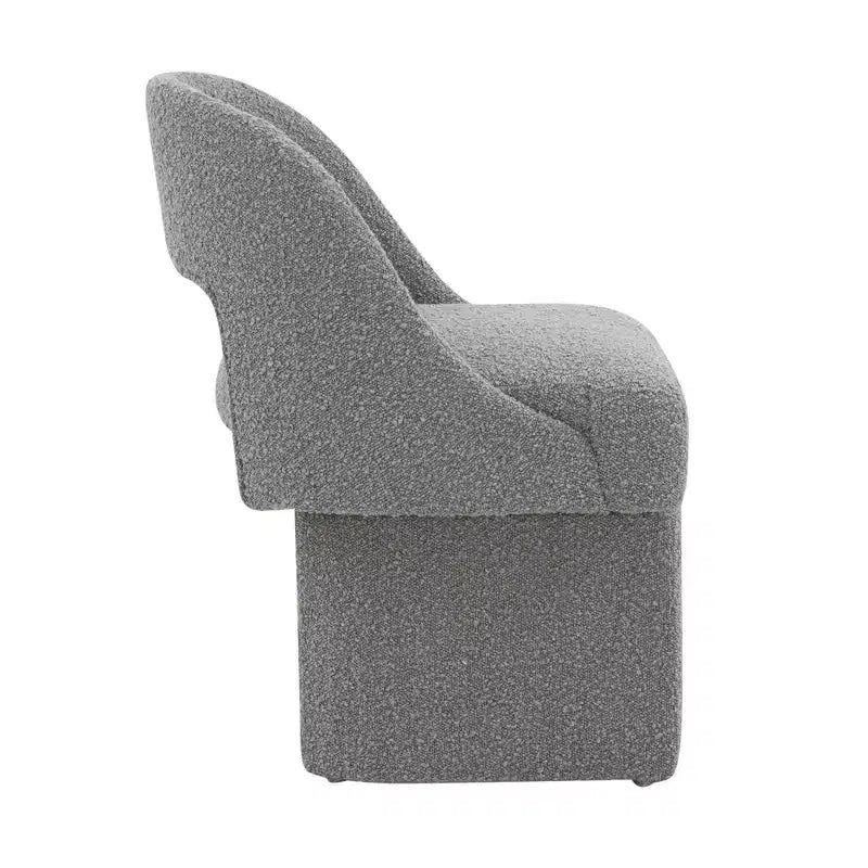 LeisureMod Quell Modern Side Boucle Accent Chair  Stylish Cozy Upholstered Seat with Curved Back, Perfect for Living Room, Bedroom, or Lounge
