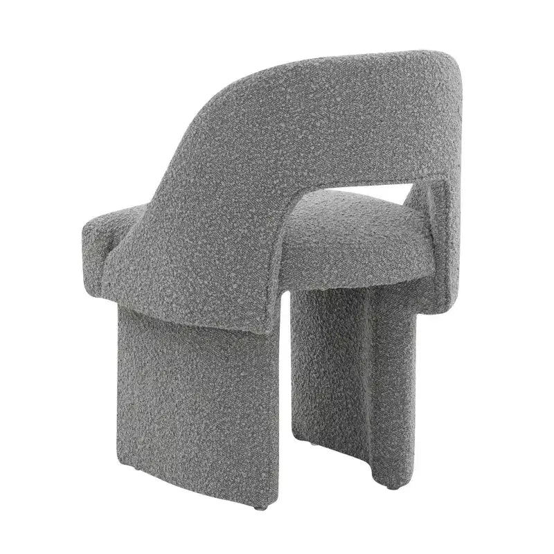 LeisureMod Quell Modern Side Boucle Accent Chair  Stylish Cozy Upholstered Seat with Curved Back, Perfect for Living Room, Bedroom, or Lounge
