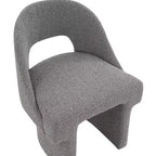 LeisureMod Quell Modern Side Boucle Accent Chair  Stylish Cozy Upholstered Seat with Curved Back, Perfect for Living Room, Bedroom, or Lounge