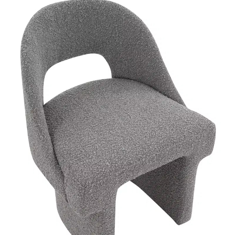 LeisureMod Quell Modern Side Boucle Accent Chair  Stylish Cozy Upholstered Seat with Curved Back, Perfect for Living Room, Bedroom, or Lounge