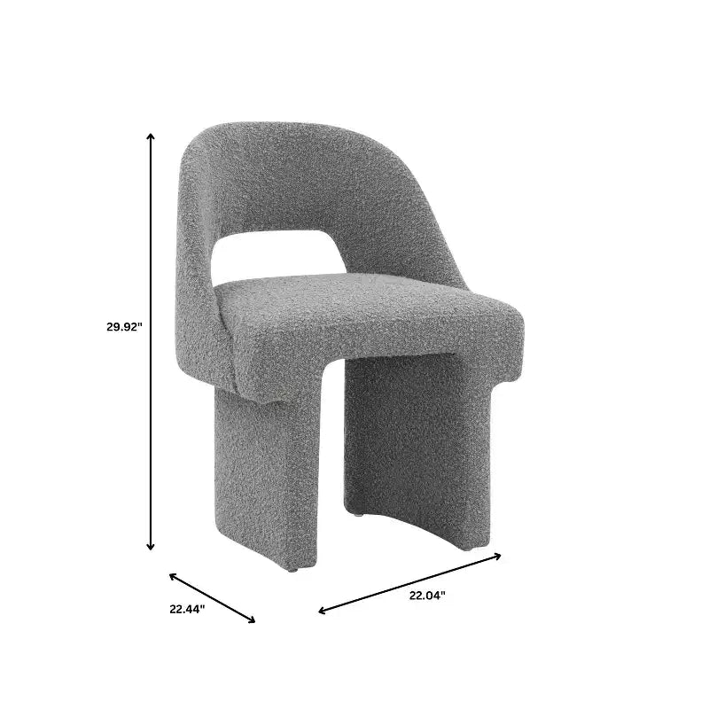 LeisureMod Quell Modern Side Boucle Accent Chair  Stylish Cozy Upholstered Seat with Curved Back, Perfect for Living Room, Bedroom, or Lounge