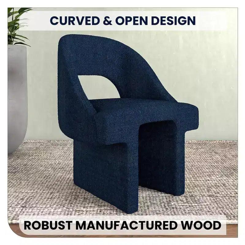 LeisureMod Quell Modern Side Boucle Accent Chair  Stylish Cozy Upholstered Seat with Curved Back, Perfect for Living Room, Bedroom, or Lounge