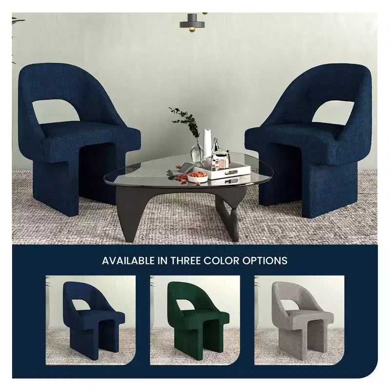 LeisureMod Quell Modern Side Boucle Accent Chair  Stylish Cozy Upholstered Seat with Curved Back, Perfect for Living Room, Bedroom, or Lounge