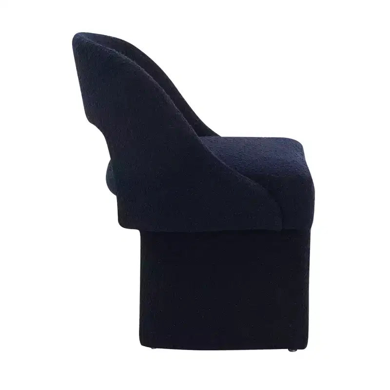 LeisureMod Quell Modern Side Boucle Accent Chair  Stylish Cozy Upholstered Seat with Curved Back, Perfect for Living Room, Bedroom, or Lounge