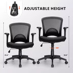 Ergonomic Mesh Office Chair 330 lb Capacity Computer Desk Chair with Built-In Lumbar Support High-Density Foam Seat Five-Star Base