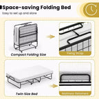 Costway Letto Pieghevole Singolo 38 x 75 Brandina Pieghevole Letto Portatile per Ospiti