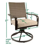 Garden Elements Bellevue, sedia a dondolo girevole in alluminio intrecciato, marrone (confezione da 2)