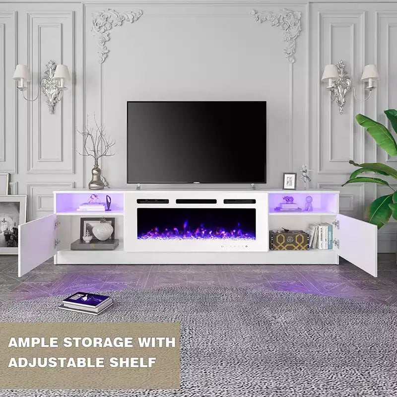 EROMMY TV Stand for TVs up to 80 with Fireplace