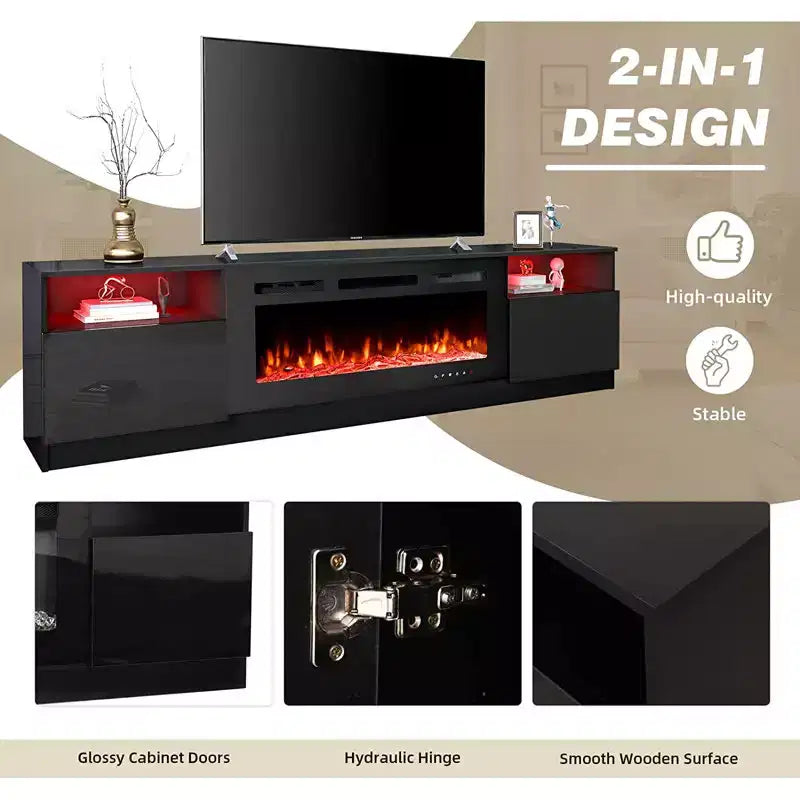 EROMMY TV Stand for TVs up to 80 with Fireplace