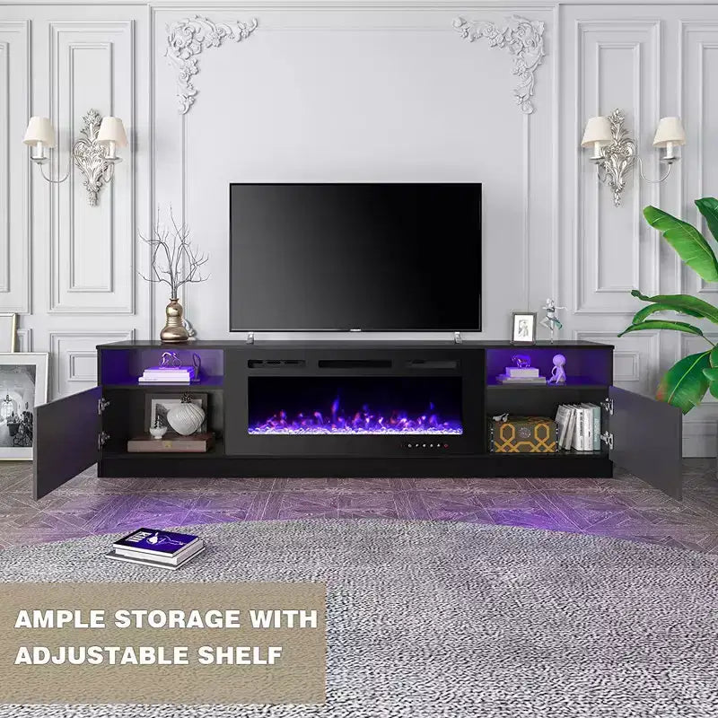 EROMMY TV Stand for TVs up to 80 with Fireplace