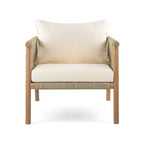 Christopher Knight Home Patsy Outdoor Rope Weave Acacia Wood Club Chair with Cushions, Teak