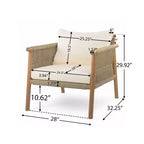 Christopher Knight Home Patsy Outdoor Rope Weave Acacia Wood Club Chair with Cushions, Teak