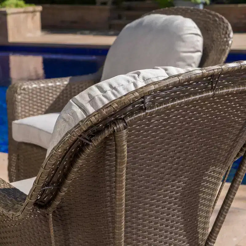 Christopher Knight Home Liam Outdoor Wicker Swivel Club Chairs with Cushions (Set of 2)
