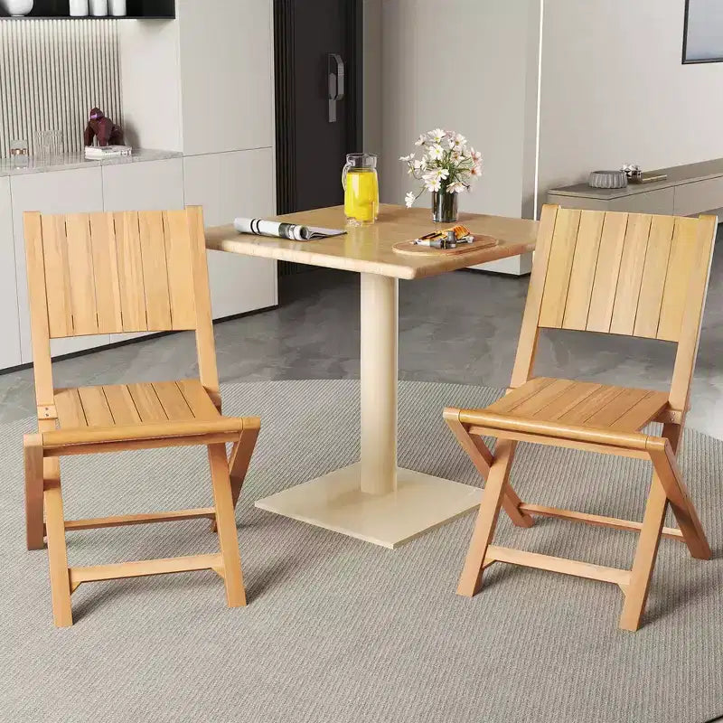 Costway Sedie da Esterno Pieghevoli 2/4 pz con Schienale Inclinato, Sedie da Pranzo da Giardino in Legno di Teak