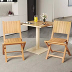 Costway Sedie da Esterno Pieghevoli 2/4 pz con Schienale Inclinato, Sedie da Pranzo da Giardino in Legno di Teak