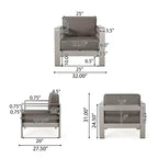 Christopher Knight Home Miller Outdoor Aluminum Club Chairs with Cushions (Set of 4)