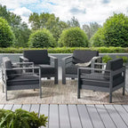 Christopher Knight Home Miller Outdoor Aluminum Club Chairs with Cushions (Set of 4)