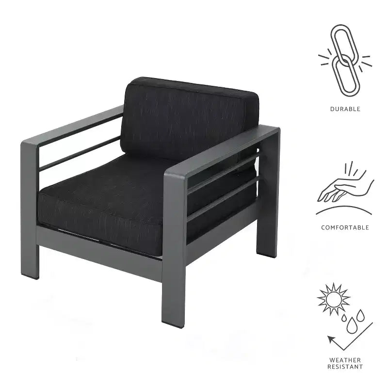 Christopher Knight Home Miller Outdoor Aluminum Club Chairs with Cushions (Set of 4)