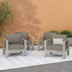 Christopher Knight Home Miller Outdoor Aluminum Club Chairs with Cushions (Set of 4)