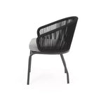 Christopher Knight Home Laguna - Sedie Club da esterno in corda con cuscino (set da 2), nero/grigio