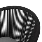 Christopher Knight Home Laguna - Sedie Club da esterno in corda con cuscino (set da 2), nero/grigio