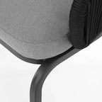 Christopher Knight Home Laguna - Sedie Club da esterno in corda con cuscino (set da 2), nero/grigio