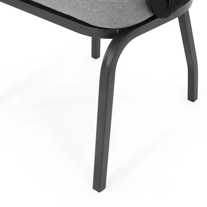 Christopher Knight Home Laguna - Sedie Club da esterno in corda con cuscino (set da 2), nero/grigio