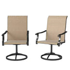 Outsunny Patio Swivel Chairs Set of 2, High Back Patio Dining Chairs with All-Weather Mesh Fabric and Metal Frame for Backyard, Porch or Garden