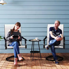 Outsunny Patio Swivel Chairs Set of 2, High Back Patio Dining Chairs with All-Weather Mesh Fabric and Metal Frame for Backyard, Porch or Garden