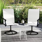 Outsunny Patio Swivel Chairs Set of 2, High Back Patio Dining Chairs with All-Weather Mesh Fabric and Metal Frame for Backyard, Porch or Garden