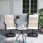 Outsunny Patio Swivel Chairs Set of 2, High Back Patio Dining Chairs with All-Weather Mesh Fabric and Metal Frame for Backyard, Porch or Garden