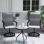 Outsunny Patio Swivel Chairs Set of 2, High Back Patio Dining Chairs with All-Weather Mesh Fabric and Metal Frame for Backyard, Porch or Garden