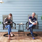 Outsunny Patio Swivel Chairs Set of 2, High Back Patio Dining Chairs with All-Weather Mesh Fabric and Metal Frame for Backyard, Porch or Garden