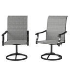Outsunny Patio Swivel Chairs Set of 2, High Back Patio Dining Chairs with All-Weather Mesh Fabric and Metal Frame for Backyard, Porch or Garden